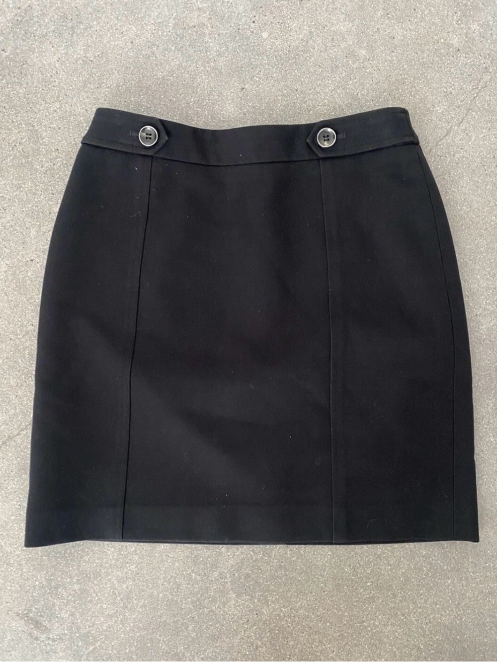 Ann Taylor Black Button-Accent Pencil Skirt